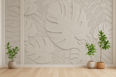 Palm Leaf Stone Wall Mural for a Unique Home